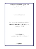 Phê chuẩn các biện pháp ngăn chặn trong tố tụng hình sự từ thực tiễn thành phố hà nội 