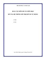Báo cáo đồ án hệ thống hỗ trợ đỗ xe tự động