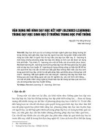 Vận dụng mô hình dạy học kết hợp (blended learning) trong dạy học sinh học ở trường trung học phổ thông