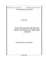 Luận văn thạc sĩ tuyển chọn máy kéo để phay đất trồng lúa cho khu vực đồng bằng cần thơ 