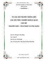 Từ câu hỏi truyền thống đến câu hỏi trắc nghiệm khách quan - Chủ đề: Nguyên hàm - tích phân và ứng dụng