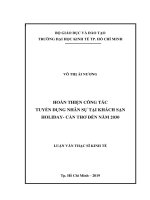 Tài liệu luận văn Hoàn Thiện Công Tác Tuyển Dụng Nhân Sự Tại Khách Sạn Holiday