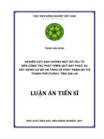 Nghiên cứu ảnh hưởng một số yếu tố đến công tác phát triển quỹ đất phục vụ xây dựng cơ sở hạ tầng và phát triển đô thị thành phố pleiku, tỉnh gia lai 