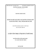 Luận văn thạc sĩ đánh giá kết quả đấu giá quyền sử dụng đất tại huyện phúc thọ, thành phố hà nội 