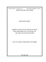 Luận văn thạc sĩ nghiên cứu đề xuất quy hoạch xây dựng nông thôn mới xã gia cát huyện cao lộc tỉnh lạng sơn tới năm 2020​ 
