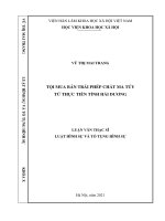 Tội mua bán trái phép chất ma túy từ thực tiễn tỉnh hải dương 