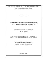 Luận văn thạc sĩ đánh giá kết quả đấu giá quyền sử dụng đất tại huyện sốp cộp, tỉnh sơn la 