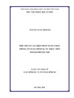 Phê chuẩn các biện pháp ngăn chặn trong tố tụng hình sự từ thực tiễn thành phố hà nội 