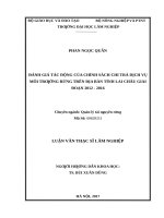 Luận văn thạc sĩ đánh giá tác động của chính sách chi trả dịch vụ môi trường rừng trên địa bàn tỉnh lai châu giai đoạn 2012   2016​ 