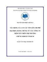 Luận văn thạc sĩ Kinh tế: Tác động của cấu trúc vốn lên chi phí đại diện, bằng chứng từ các công ty niêm yết trên thị trường chứng khoán Tp.HCM