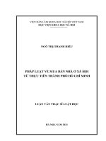 Pháp luật về mua bán nhà ở xã hội, từ thực tiễn tại TP  hồ chí minh 