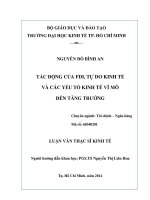 Luận văn thạc sĩ Kinh tế: Tác động của FDI, tự do kinh tế và các yếu tố kinh tế vĩ mô đến tăng trưởng
