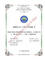 Phân tích tình hình tài chính của công ty cổ phần cấp nước thừa thiên huế 