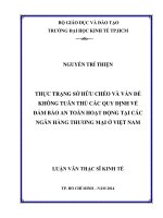Luận văn thạc sĩ Kinh tế: Thực trạng sở hữu chéo và vấn đề không tuân thủ các quy định về đảm bảo an toàn hoạt động tại các ngân hàng thương mại ở Việt Nam
