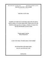 Luận văn thạc sĩ nghiên cứu một số cơ sở khoa học để xây dựng rừng giống và vườn giống hữu tính loài cây sồi phảng (lithocarpus fissus (champ ex benth ) a camus) tại huyện hoành bồ, quảng ninh​ 