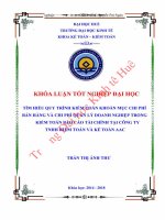 Tìm hiểu quy trình kiểm toán khoản mục chi phí bán hàng và chi phí quản lý doanh nghiệp trong kiểm toán báo cáo tài chính tại công ty tnhh kiểm toán và kế toán aac 