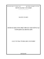 Luận văn thạc sĩ đánh giá khả năng phục hồi sau cháy rừng tại vườn quốc gia hoàng liên sơn 