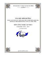 Tài liệu bồi dưỡng nâng cao năng lực cho giáo viên về đổi mới kiểm tra, đánh giá theo định hướng năng lực học sinh môn Công nghệ cấp THCS năm học 2016-2017