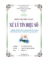 BÁO CÁO TIỂU LUẬN BÁO CÁO Thiết kế bộ lọc thông thấp IIR, sử dụng bộ lọc ButterWorth và biến đổi song tuyến tính