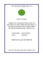 Nghiên cứu ảnh hưởng một số yếu tố đến công tác phát triển quỹ đất phục vụ xây dựng cơ sở hạ tầng và phát triển đô thị thành phố pleiku, tỉnh gia lai TT 