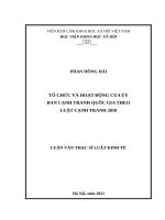 Tổ chức và hoạt động của ủy ban cạnh tranh quốc gia theo luật cạnh tranh 2018 