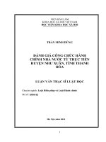 Đánh giá công chức hành chính nhà nước từ thực tiễn huyện như xuân, tỉnh thanh hóa 