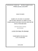 Luận văn thạc sĩ nghiên cứu cấu trúc và giải pháp bảo vệ, phục hồi rừng tự nhiên có loài nghiến (burretiodendron hsienmu) phân bố tập trung ở tỉnh điện biên​ 