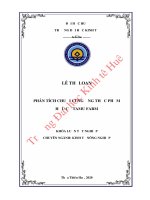 Phân tích chuỗi cung ứng thực phẩm hữu cơ tamu farm 