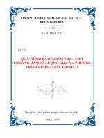 Đề tài: Quá trình ra đề kiểm tra 1 tiết chương Hàm số lượng giác và phương trình lượng giác Đại số 11