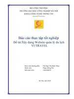 Báo cáo thực tập tốt nghiệpĐề tài:Xây dựng Website quản lý du lịchVI TRAVEL