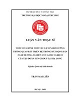THÚC ĐẨY HÌNH THỨC DU LỊCH NGHỈ DƯỠNG THÔNG QUA PHÁT TRIỂN HỆ THỐNG BẤT ĐỘNG SẢN NGHỈ DƯỠNG-NGHIÊN CỨU KINH NGHIỆM CỦA TẬP ĐOÀN SUN GROUP TẠI HẠ LONG