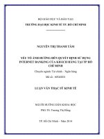Luận văn thạc sĩ yếu tố ảnh hưởng đến quyết định sử dụng internet banking của khách hàng tại tp hồ chí minh 
