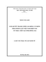 Giải quyết tranh chấp lao động cá nhân theo pháp luật việt nam hiện nay từ thực tiễn tại tỉnh đồng nai 