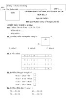 de kiem tra giua ki II mon toan lop 1