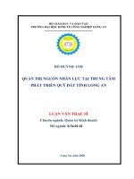 Quản trị nguồn nhân lực tại trung tâm phát triển quỹ đất tỉnh long an 