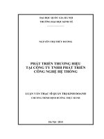 Phát triển thương hiệu tại công ty tnhh phát triển công nghệ hệ thống 
