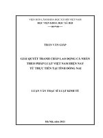 Giải quyết tranh chấp lao động cá nhân theo pháp luật việt nam hiện nay từ thực tiễn tại tỉnh đồng nai 