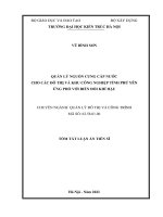 Quản lý nguồn cung cấp nước cho các đô thị và khu công nghiệp tỉnh phú yên ứng phó với biến đổi khí hậu TT 