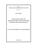 Luận văn tốt nghiệp Bác sĩ nội trú: Đánh giá kết quả điều trị tràn khí màng phổi tự phát nguyên phát bằng phẫu thuật nội soi lồng ngực