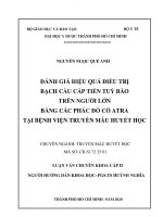 Đánh giá hiệu quả điều trị bạch cầu cấp tiền tuỷ bào trên người lớn bằng các phác đồ có atra tại bệnh viện truyền máu huyết học 