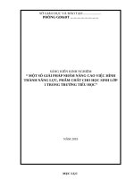 GIẢI PHÁP NHẰM NÂNG CAO VIỆC HÌNH THÀNH NĂNG lực, PHẨM CHẤT CHO học SINH lớp 1