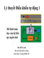 Bài giảng Lý thuyết điều khiển tự động: Bài 3 - ThS. Đỗ Tú Anh