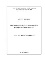 Trách nhiệm xã hội của doanh nghiệp từ thực tiễn tỉnh đồng nai 