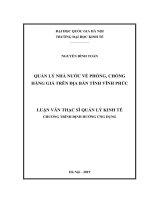 Quản lý nhà nước về phòng chống hàng giả trên địa bàn tỉnh vĩnh phúc 