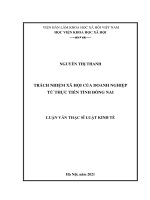 (Luận văn thạc sĩ) Trách nhiệm xã hội của doanh nghiệp từ thực tiễn tỉnh Đồng Nai