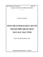 Nồng độ interleukin 6 huyết thanh trên bệnh nhân mày đay mạn tính 