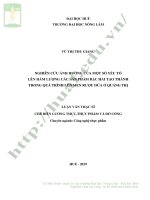 Luận văn Thạc sĩ Công nghệ thực phẩm: Nghiên cứu ảnh hưởng của một số yếu tố lên hàm lượng các sản phẩm bậc hai tạo thành trong quá trình lên men rượu dứa ở Quảng Trị