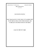 Thực trạng quản lý chất thải y tế tại bệnh viện tuyến trung ương, tuyến tỉnh năm 2015   2016 và hiệu quả giải pháp giám sát chủ động