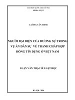 Người đại diện của đương sự trong vụ án dân sự về tranh chấp hợp đồng tín dụng ở Việt Nam