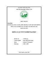 Đánh giá chất lượng môi trường nước bể nuôi trồng thủy sản tại hợp tác xã thủy sản hồ núi cốc   thái nguyên 